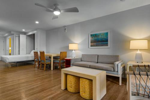 a living room with a couch and a table at WorldMark Kihei in Kihei