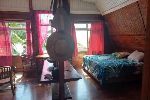 Postel nebo postele na pokoji v ubytování Ahonu beach studio