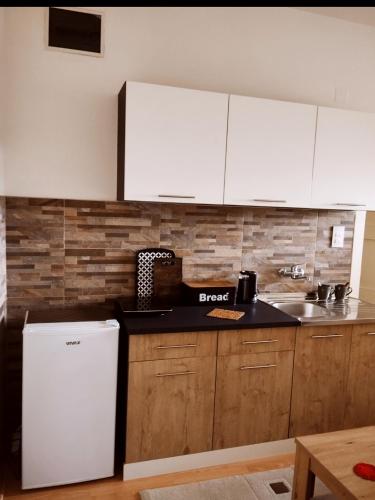 Kuchyň nebo kuchyňský kout v ubytování Apartman 053