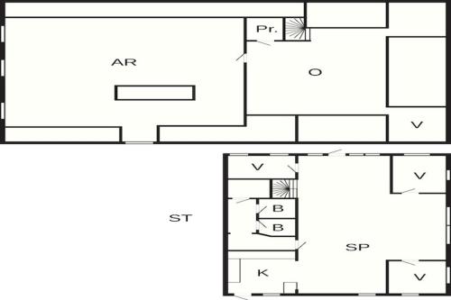 a floor plan of a house at 4 star holiday home in Henne in Henne