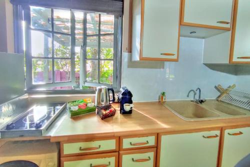 Una cocina o cocineta en TAHITI Punaauia - Studio Tamanu Bien-Etre, Piscine, Plage 5mn, TV, Wifi