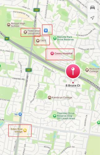 a map with a red circle on it at Entire House in Berwick in Berwick