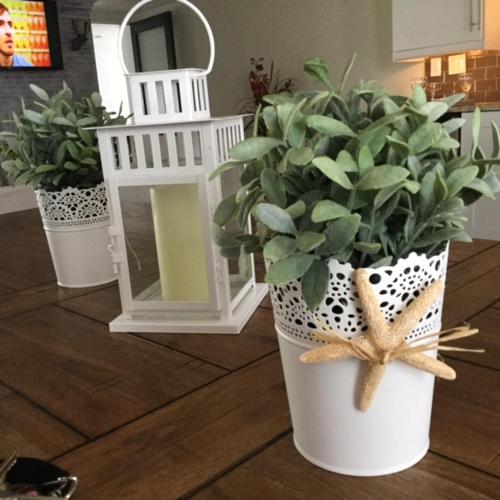 two potted plants sitting on the floor in a room at Ocean Manor 1100 Inn in Ocean City