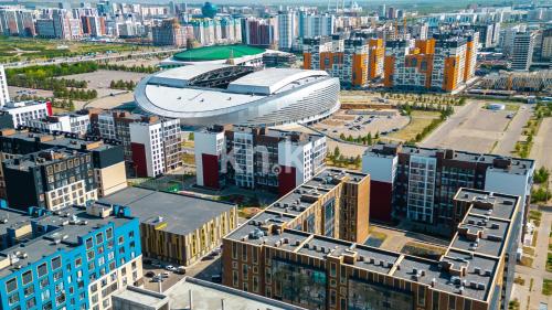 Общий вид на город Нур-Султан или вид на город из апартаментов/квартиры