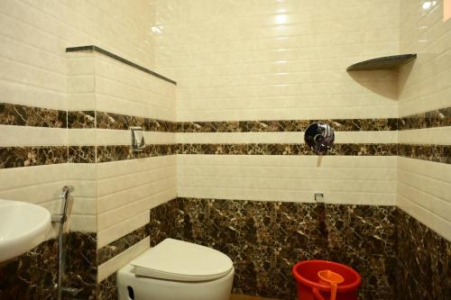 a bathroom with a toilet and a sink at DELIGHTFUL HOMESTAY in Sollebail