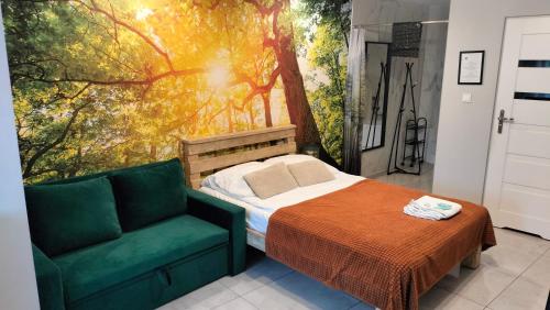 Katil atau katil-katil dalam bilik di Apartamenty w Puszczy