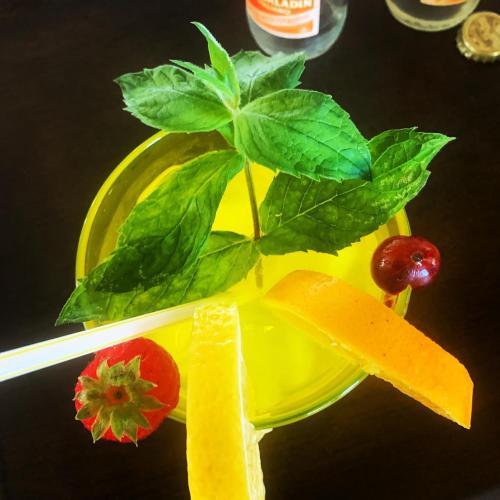a yellow bowl with a plant on top of it at T'AMI Hotel Resort Spa in Selvino