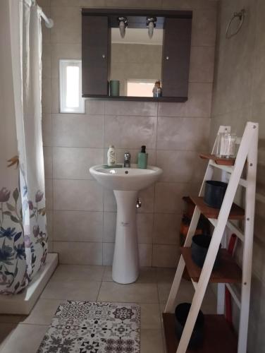 a bathroom with a sink and a mirror at Pansofia in Gera
