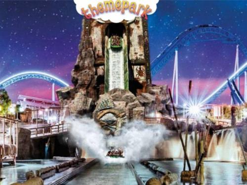 a rendering of a water park with a roller coaster at Agriturismo Travaglianti Alloggio Etna in Ragalna