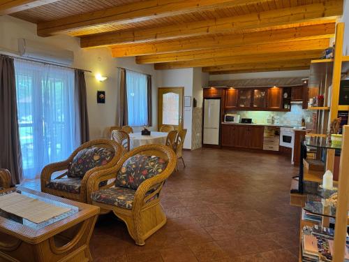 Χώρος καθιστικού στο Szőlősgyörök Kun Apartment with 3 bedrooms on 92 in