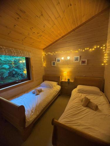 Ένα ή περισσότερα κρεβάτια σε δωμάτιο στο Hartland Hideaway Lodge