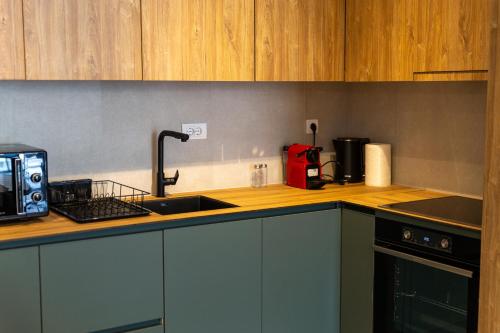 Kuchyň nebo kuchyňský kout v ubytování Planet Imperial Apartman