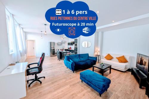 Le Porchaire - Appart 2ch - Elégant Spacieux et Calme au centre ville de Poitiers - Futuroscope à 20 min