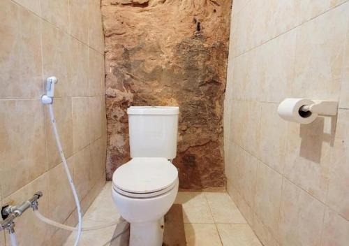 ワディ・ラムにあるRum Sky Experiencesの部屋にある白いトイレ付きのバスルーム