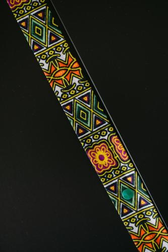 a close up of a tie with a colorful pattern at A Casa di Tom in SantʼAmbrogio di Valpolicella