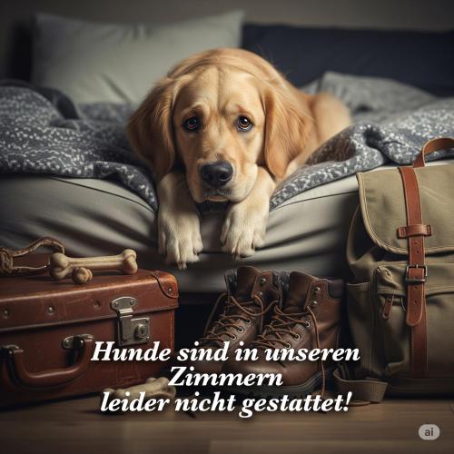 a dog laying on a couch next to a suitcase at Boutique-Pension Jägerwirt in Scheffau am Wilden Kaiser