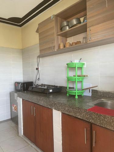 Η κουζίνα ή μικρή κουζίνα στο Greyline One Br with an Extra bed Bamburi