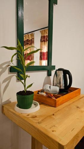 Tetera y cafetera en Misty Cabins