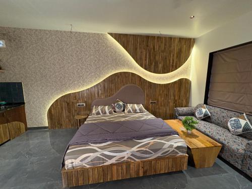 Postel nebo postele na pokoji v ubytování Wooden House