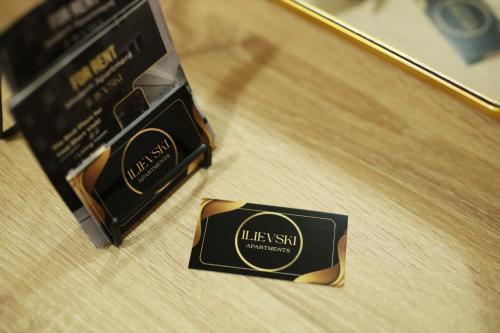 a box with a bar of soap on a table at ILIEVSKI apartment 4 in Kumanovo