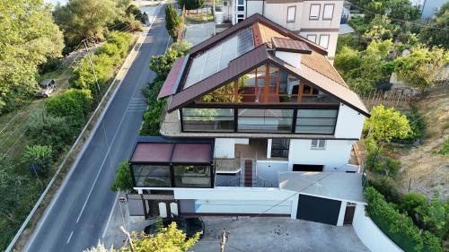 an aerial view of a house at Villa Osmani in Shkodër