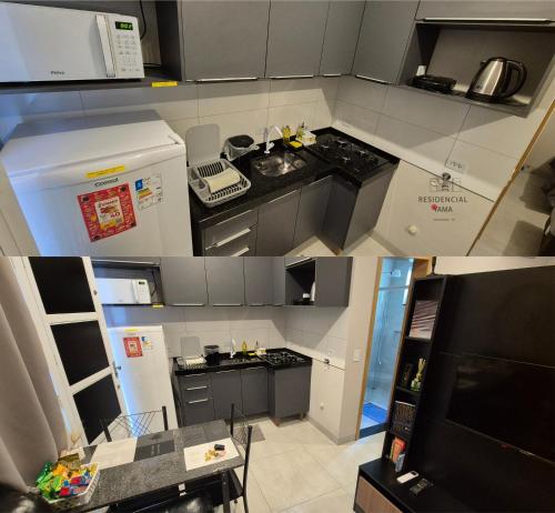 Η κουζίνα ή μικρή κουζίνα στο Residencial Yama - Hospedagens