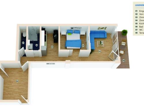 a floor plan of a house with a room at Holiday apartment with 2 bedrooms in Sankt Urban