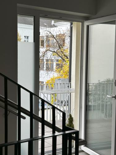 Ferienwohnung DANUBIAにあるバルコニーまたはテラス