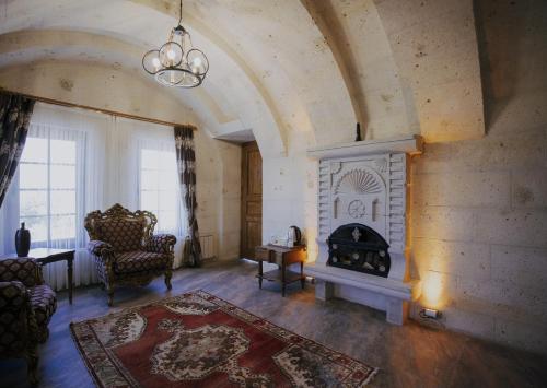 Χώρος καθιστικού στο Yılkı Cave Suites