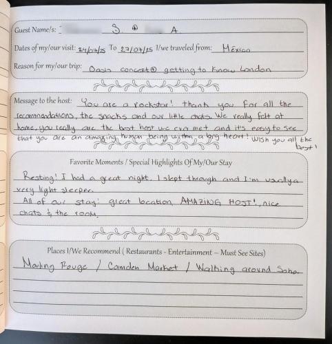 a sheet of paper with handwriting on it at Seven Dials, Covent Garden - a one-minute walk to Soho - see full details in my profile below in London