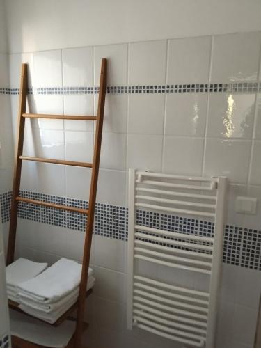 a bathroom with a ladder and a toilet in it at La Maison De Stephanie in Porto-Vecchio