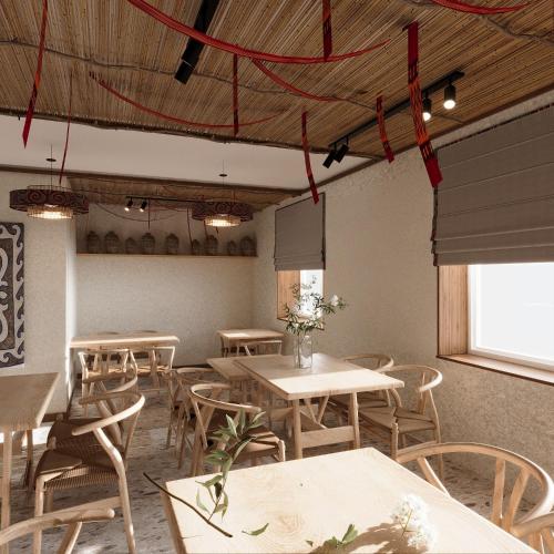 Majoituspaikan Sandyk At-Bashy Hotel ravintola tai vastaava paikka