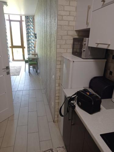 Dapur atau dapur kecil di Смарт Клаб Марин,море Одеса