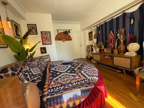 Ruang duduk di Chambre rétro