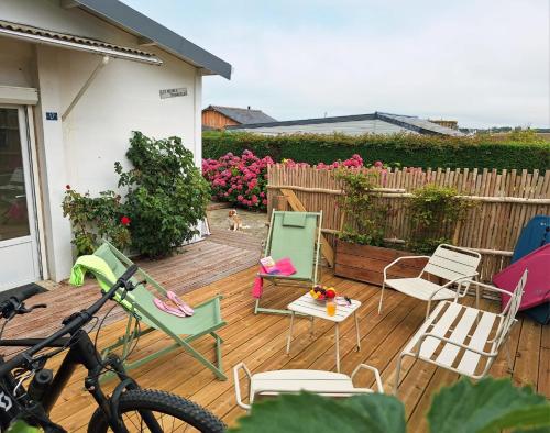 Balkón nebo terasa v ubytování Les heures tranquilles - Vue mer - 50m de la plage