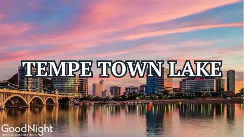 a city skyline with the words temple town lake at Blue Abode - Old Town Scottsdale - Pool &BBQ Grill in Scottsdale