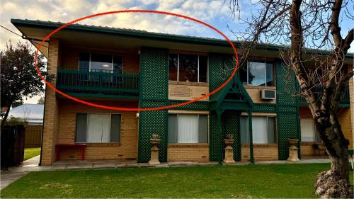a house with a red circle around it at 2 Bdrm Walkerville Apartment - Spacious, ducted heating & cooling, centerally located! in North Adelaide