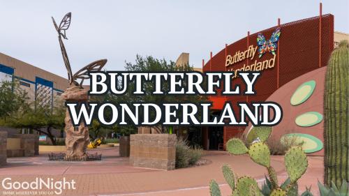 a rendering of a building with a sign for butterfly wonderland at LUXE - Nouveau - Sparkling Pool - Walk to Old Town in Scottsdale