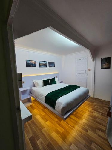a bedroom with a large bed in a room at Big Tree Hostel in Kathmandu