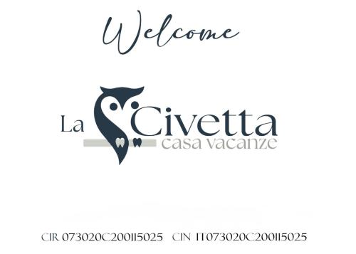 a logo for a restaurant with a penguin at La Civetta in Palagianello