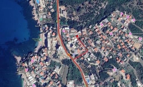 a satellite map of a city with a freeway at White Apartman in Dobra Voda