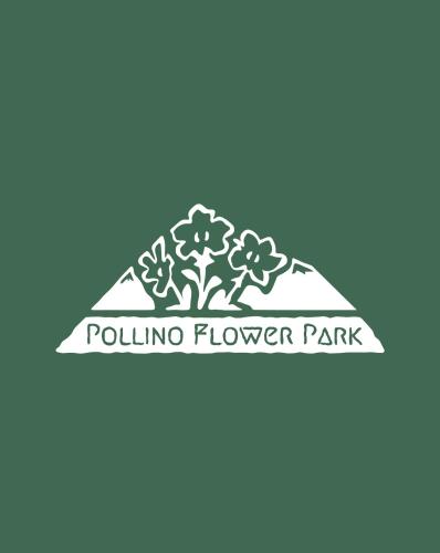 a park logo with the rolling flower park at Pollino Flower Park in Viggianello