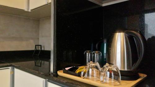 Kuchyň nebo kuchyňský kout v ubytování Remal Resort