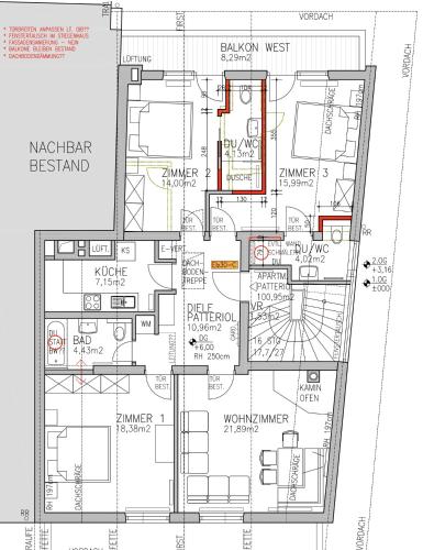 a floor plan of a house at Appartements Cafe Schneider in Sankt Anton am Arlberg