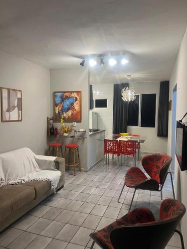 Η κουζίνα ή μικρή κουζίνα στο Apartamento Icaraí prox ao cumbuco