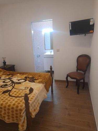 Ένα ή περισσότερα κρεβάτια σε δωμάτιο στο House with jacuzzi in Atei - 70 m²
