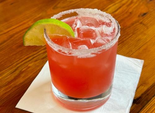 a drink with a lime on a table at DoubleTree by Hilton New Orleans in New Orleans