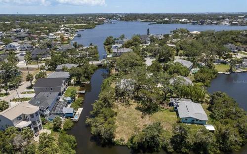 an aerial view of a village on a river at Retreat on the Bayou in Port Richey