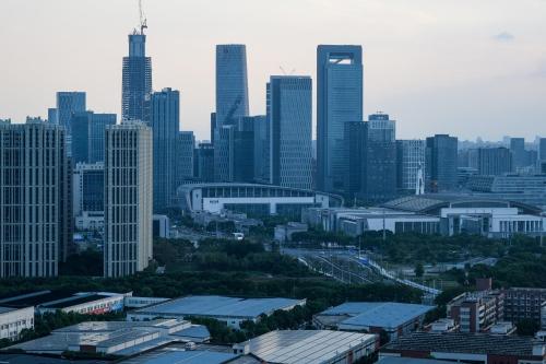 a view of a city with tall buildings at The Azure Ningbo, Vignette Collection in Ningbo