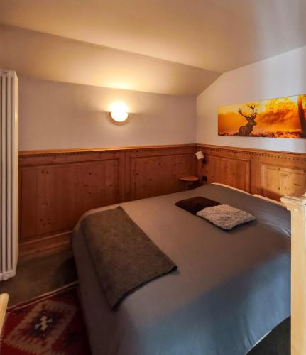 a bedroom with a large bed in a room at Shackleton Chalet in Sestriere
